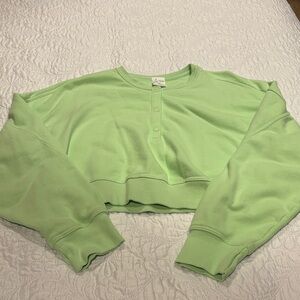 Aerie Green Cropped Sweatshirt